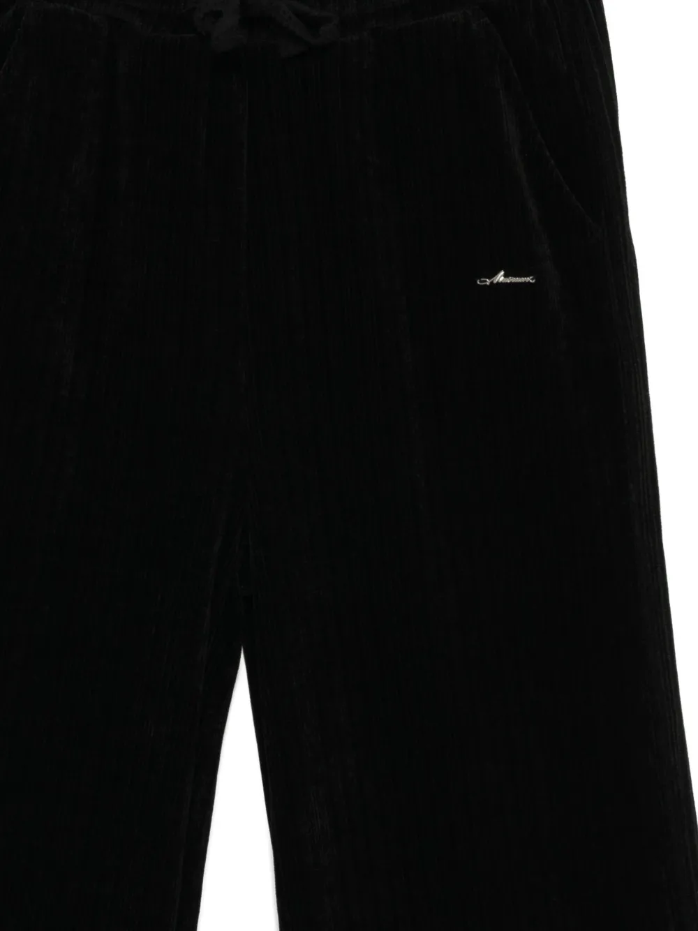 Musium Div. Logo-appliqué Corduroy Trousers In Black