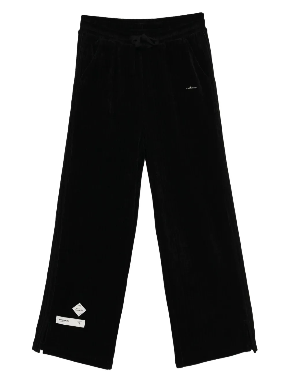 Musium Div. Logo-appliqué Corduroy Trousers In Black