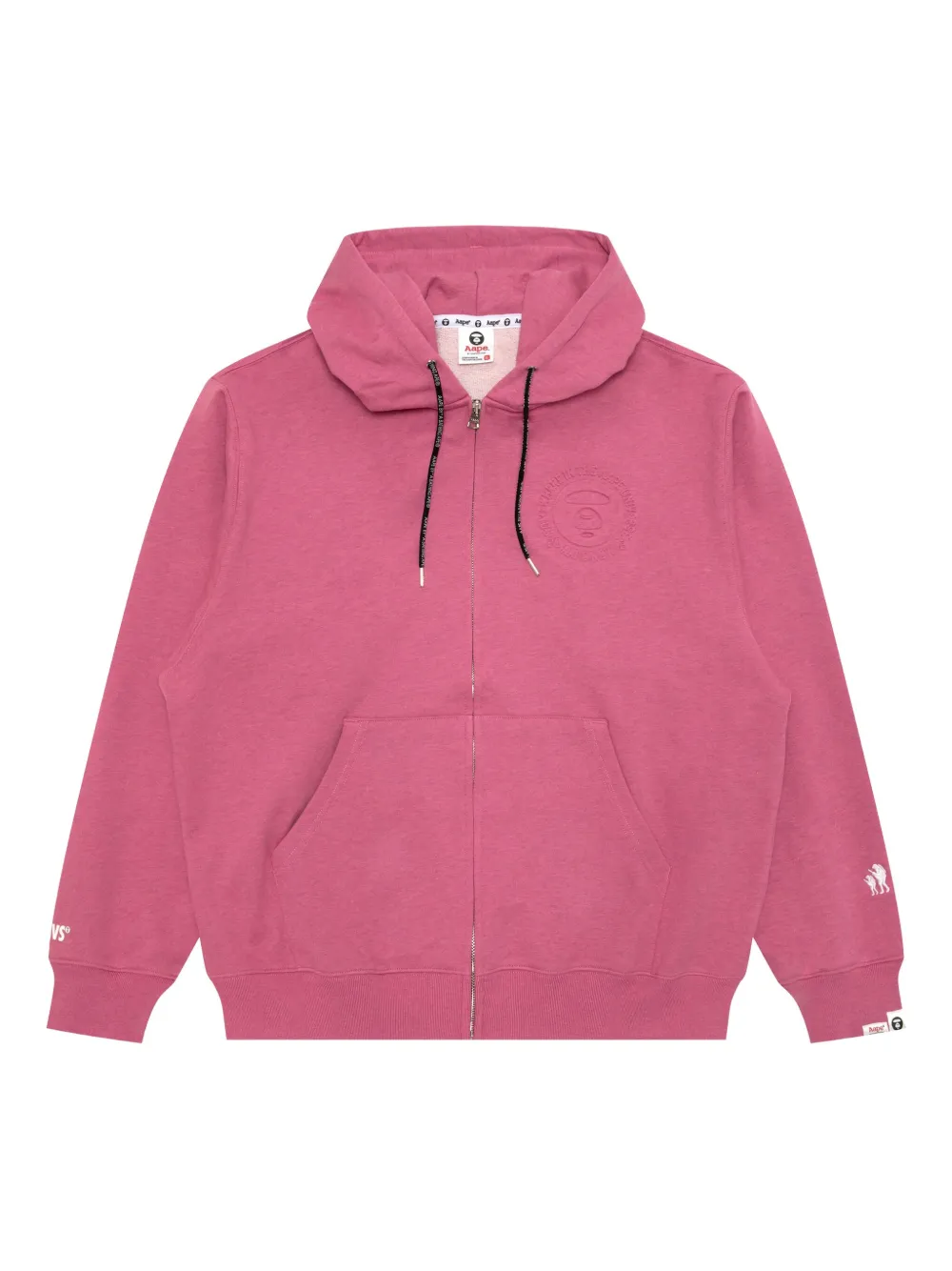 AAPE BY *A BATHING APE Hoodie met logo-reliëf en rits Roze