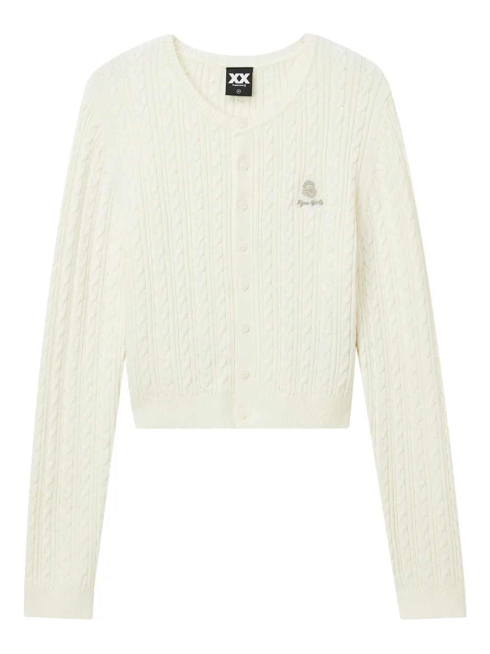 FINGERCROXX cable-knit buttoned cardigan | Neutrals | Image 1