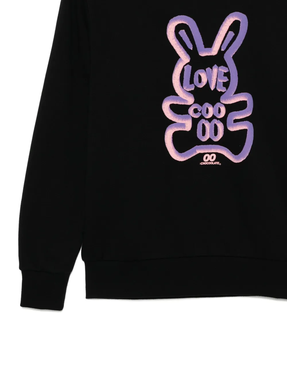 Chocoolate Embossed-graphic Cotton Sweatshirt In Black