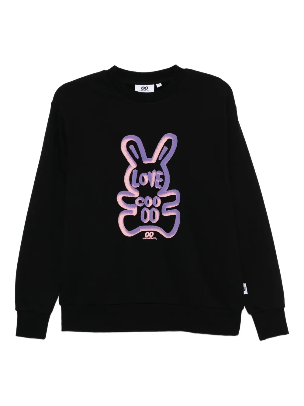 CHOCOOLATE embossed-graphic cotton sweatshirt | Black | Image 1