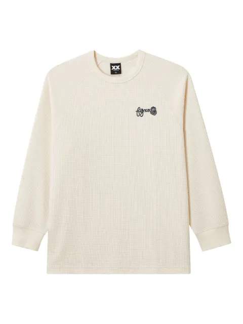 FINGERCROXX waffle-knit logo-embroidered sweatshirt