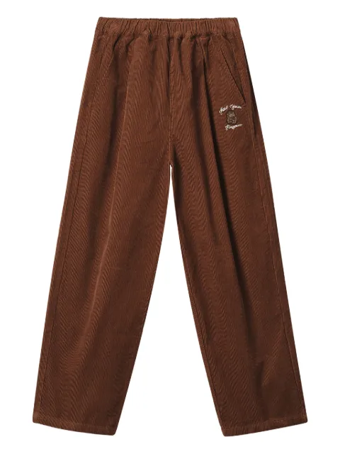 FINGERCROXX embroidered corduroy trousers