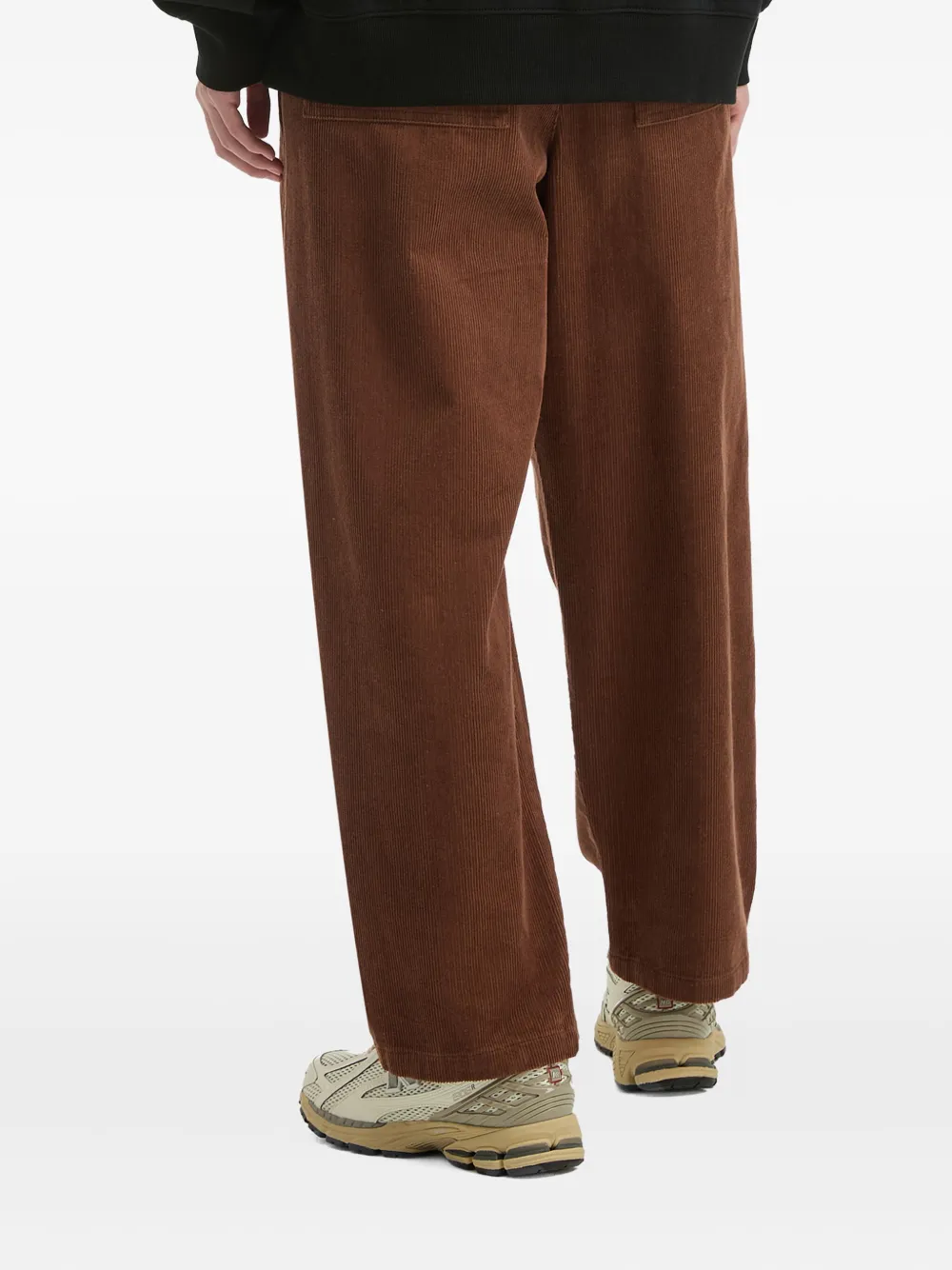 Fingercroxx Embroidered Corduroy Trousers In Brown