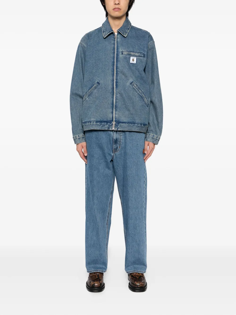 FINGERCROXX Jeans met logoplakkaat - Blauw