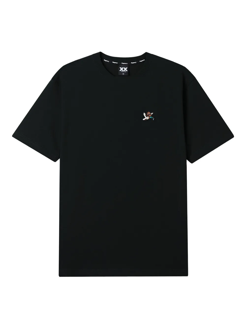 FINGERCROXX bird-graphic cotton T-shirt | Black | Image 1