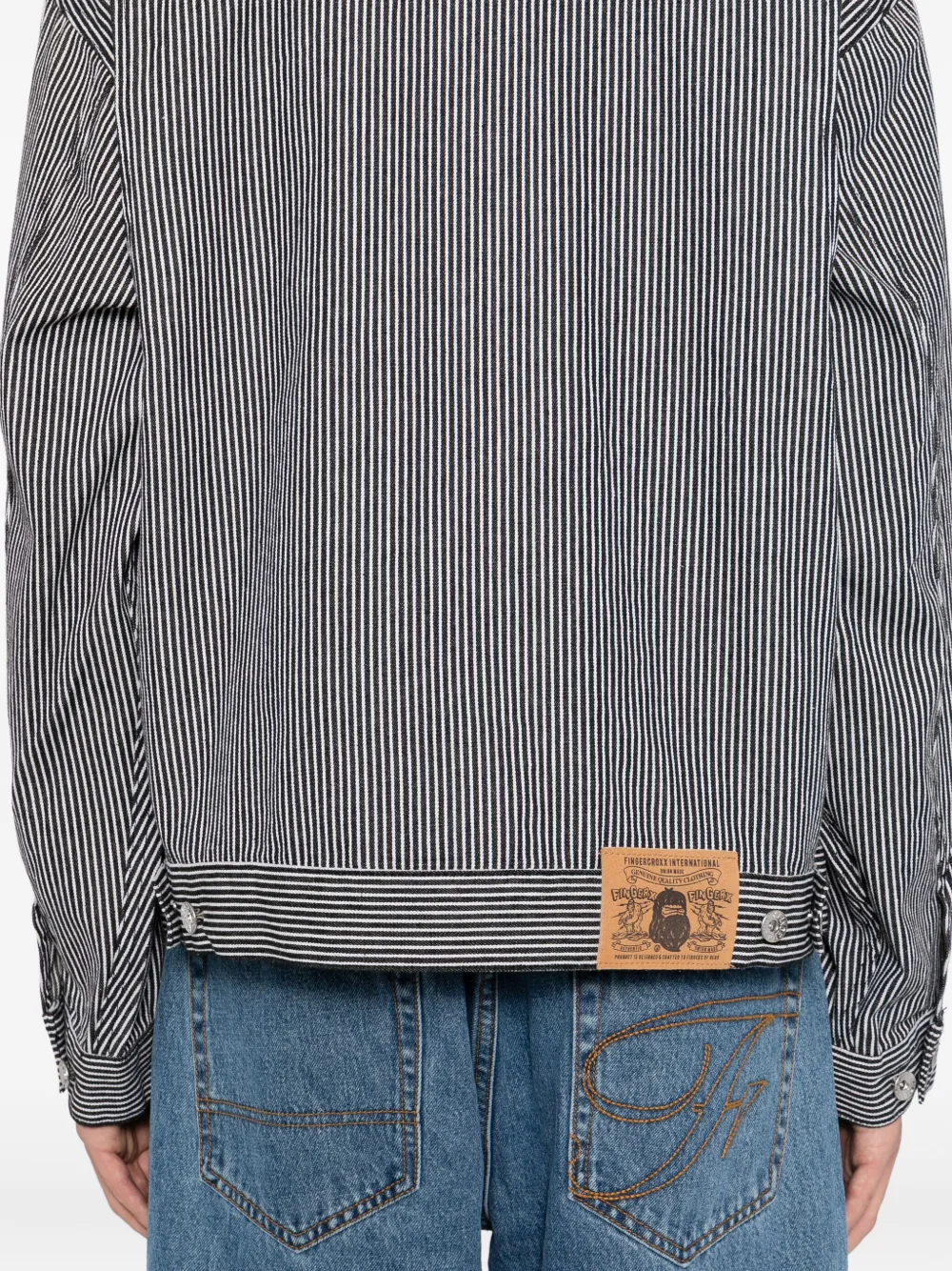 FINGERCROXX Denim jack Zwart
