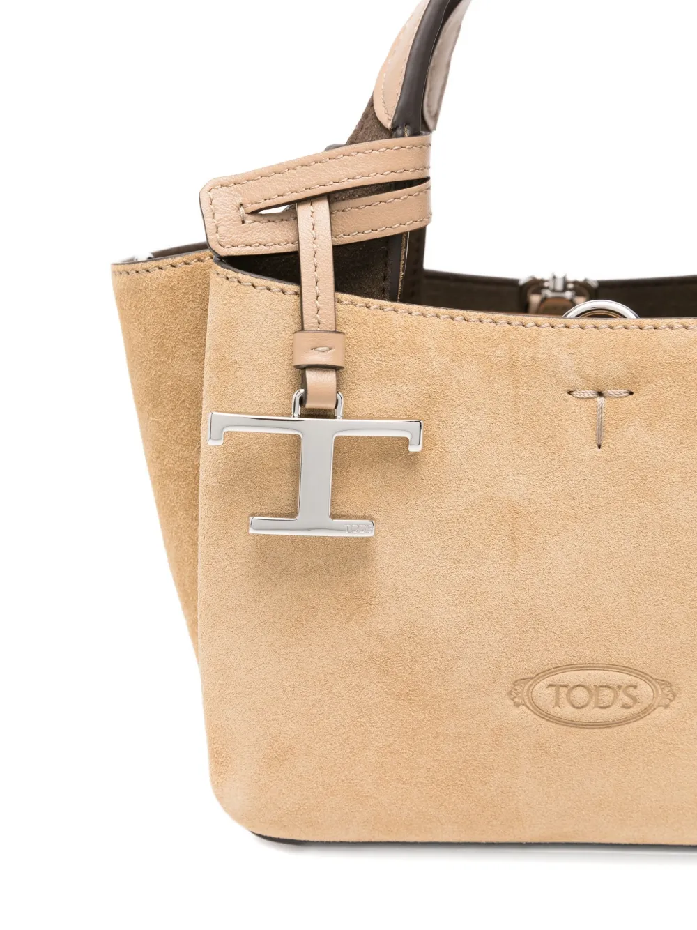 Tod's Shopper met logobedel Beige