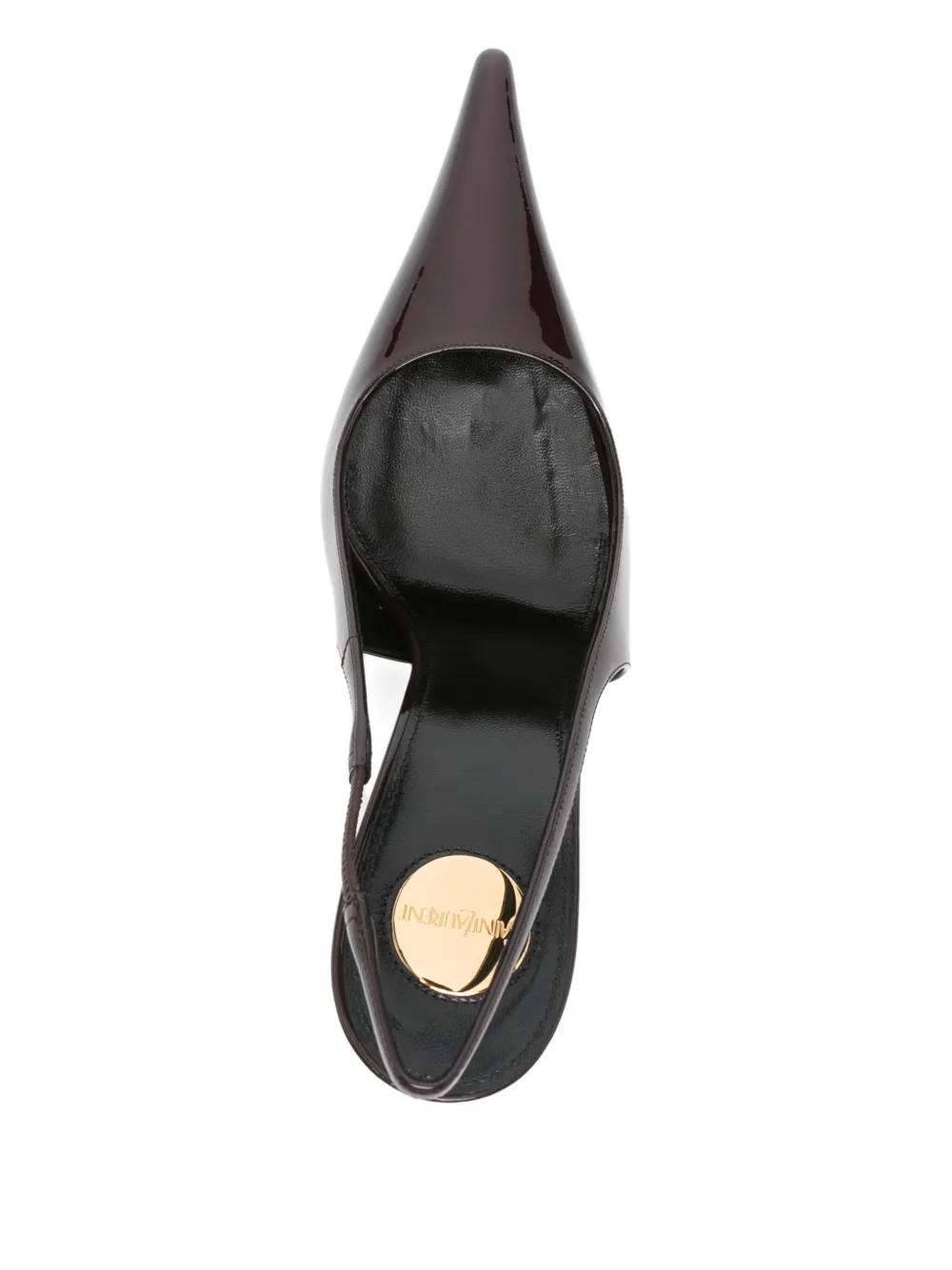 Saint Laurent 110mm Vendome slingback pointed-toe pumps Brown