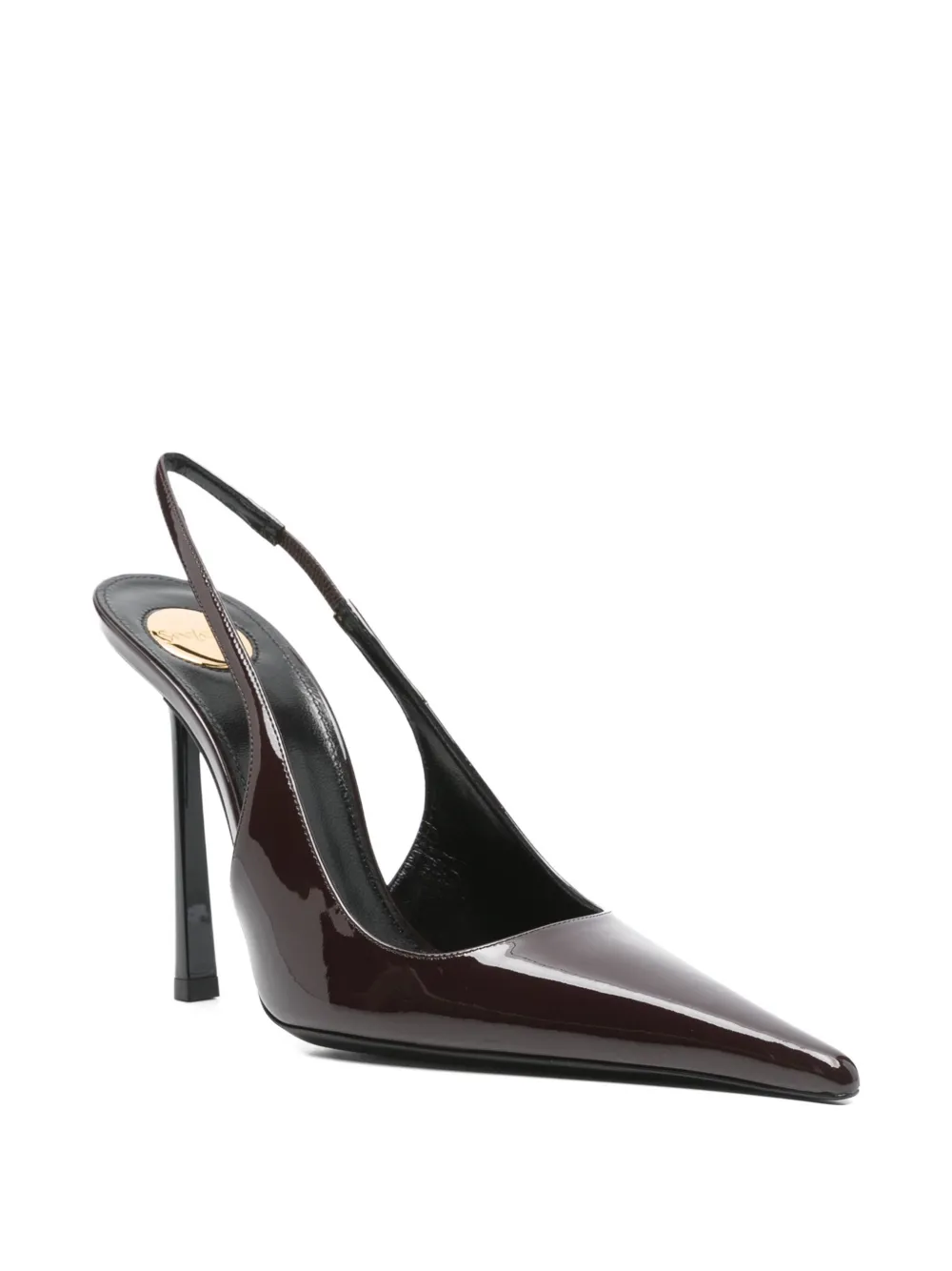 Saint Laurent 110mm Vendome slingback pointed-toe pumps Brown