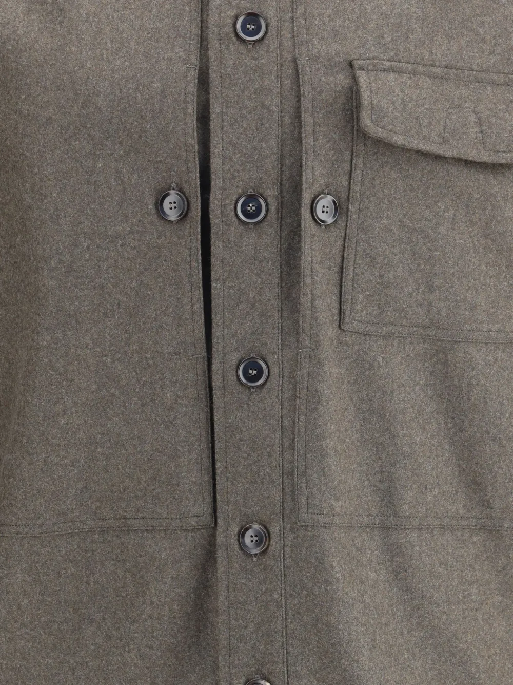 Brioni Button-fastening Patch-pocket Shirt In Gray