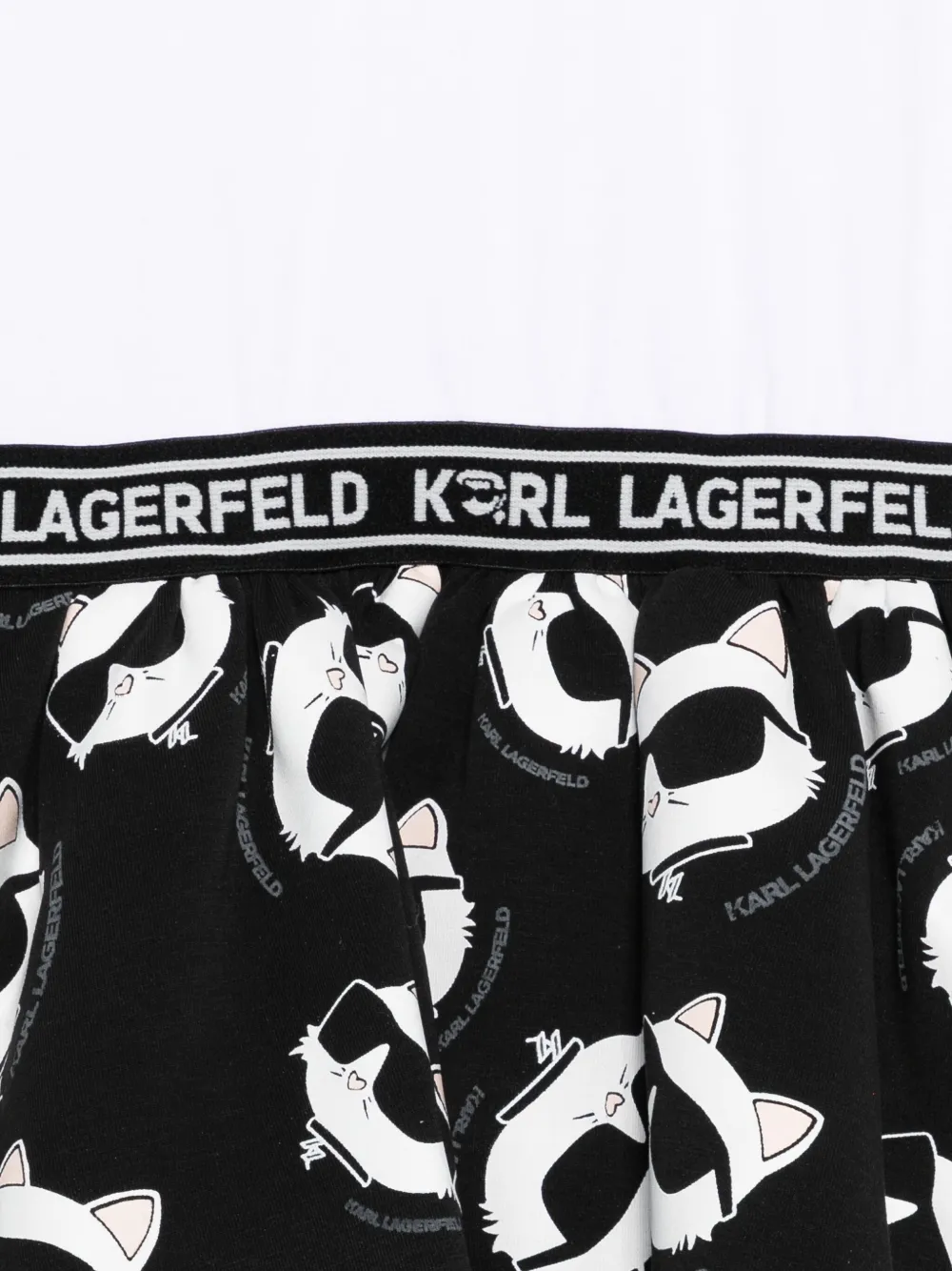 Karl Lagerfeld Kids Mini-jurk met Ikon Choupette-patch Wit