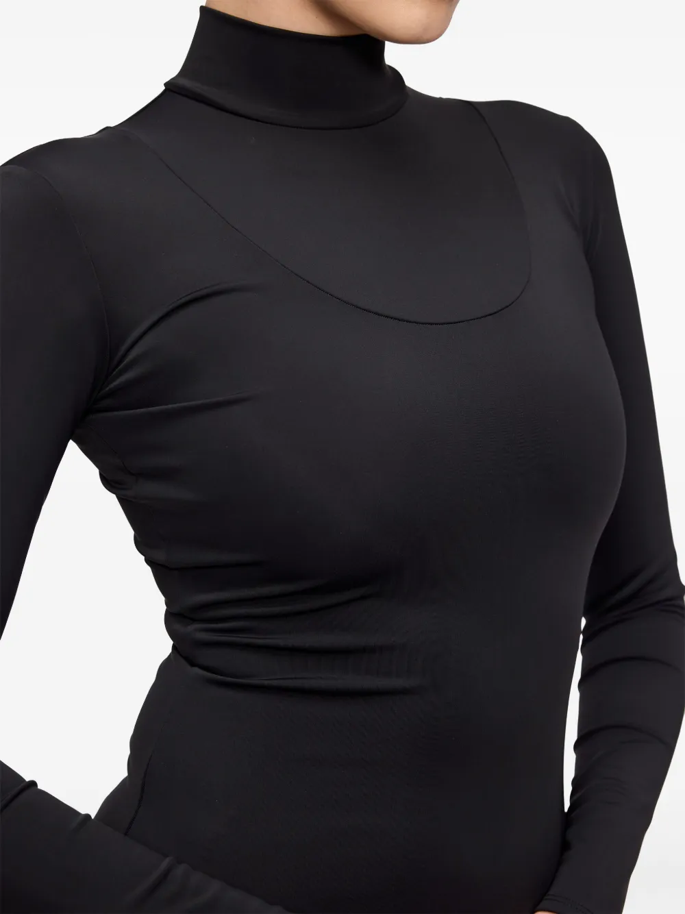 V:PM ATELIER Cami maxi-jurk met hoge hals en mesh Zwart