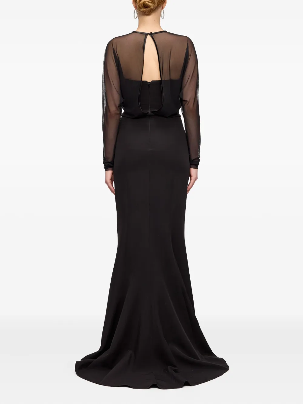 V:PM ATELIER Roxette maxi-jurk met doorzichtige top Zwart