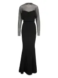 V:PM ATELIER Roxette sheer-top fishtail maxi dress - Black