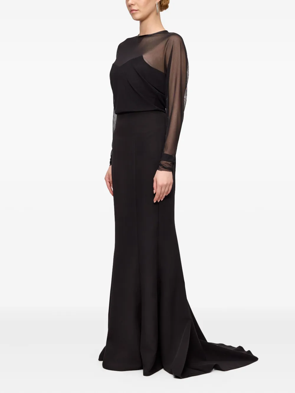 V:PM ATELIER Roxette maxi-jurk met doorzichtige top Zwart