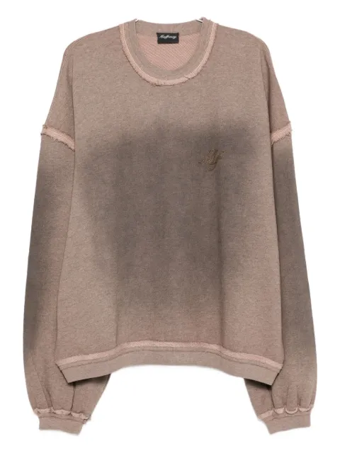 MADFRENZY frayed-hem embroidered sweatshirt