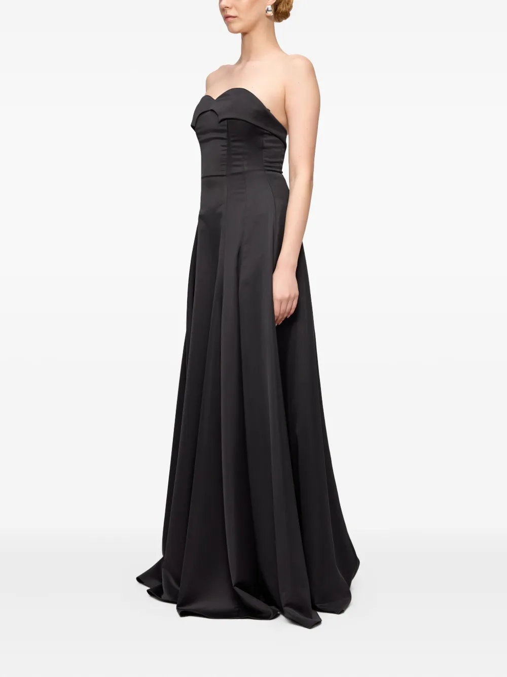 V:pm Atelier Noir Sweetheart-neckline Maxi Dress In Black