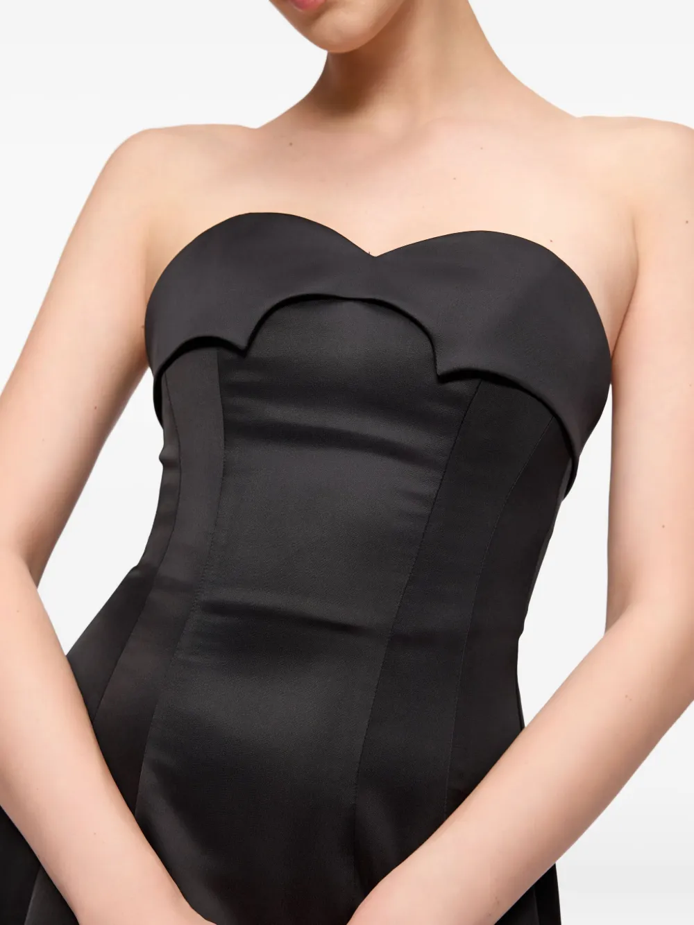 V:pm Atelier Noir Sweetheart-neckline Maxi Dress In Black