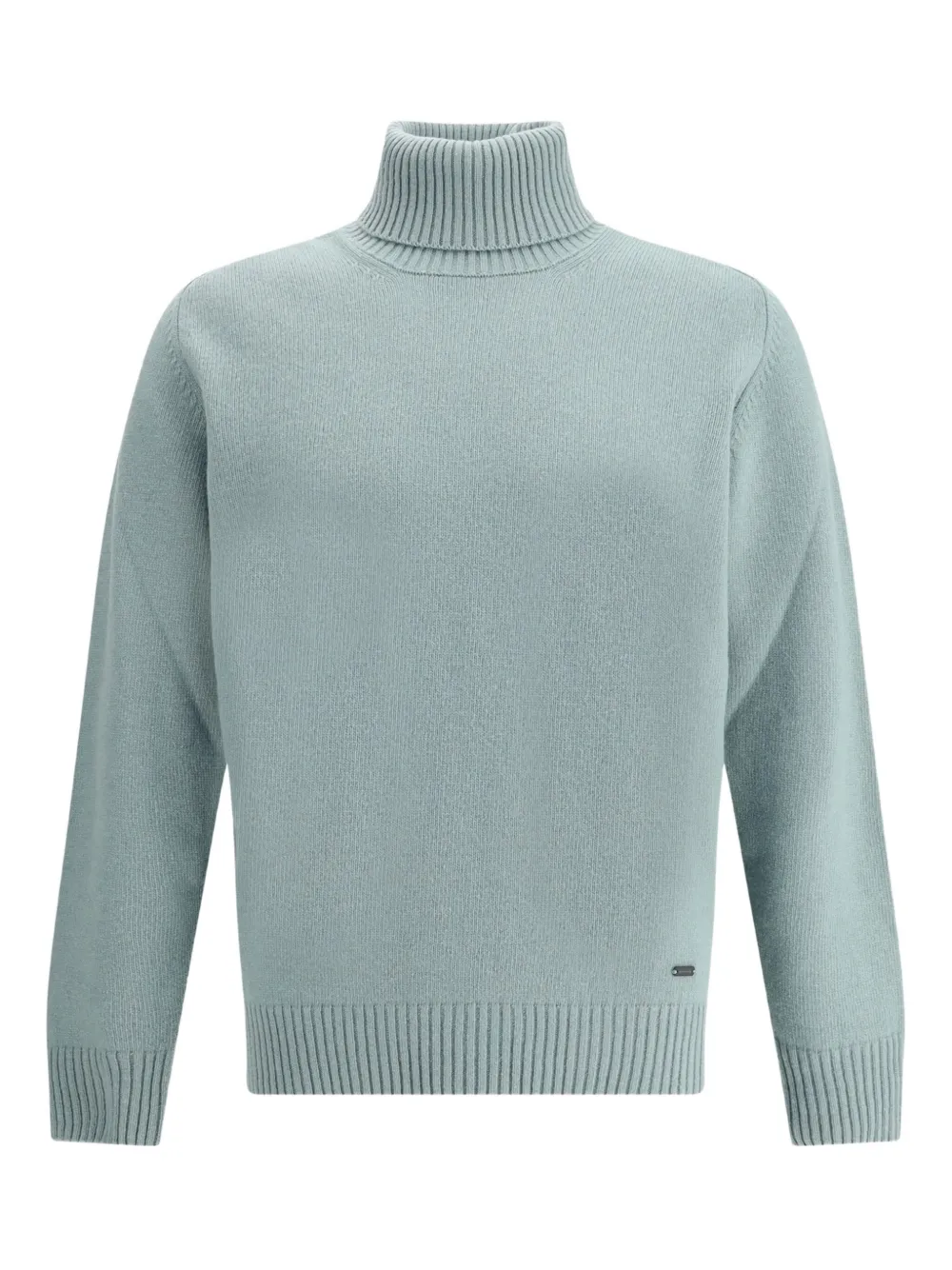 Brooksfield Turtleneck Ribbed-hem Sweater In Blue