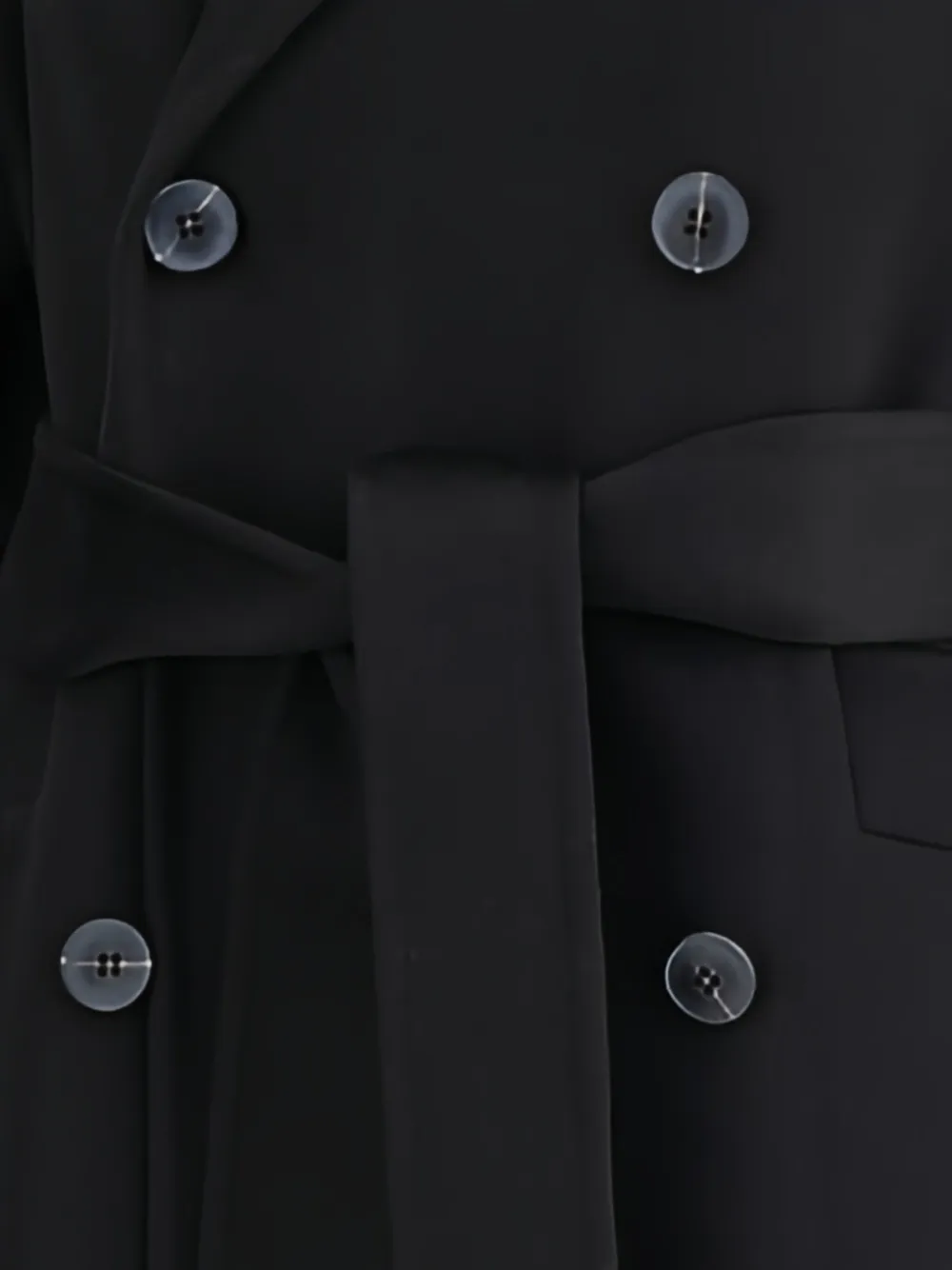 The Dynamis Studio Belted Double-breasted Coat In Black