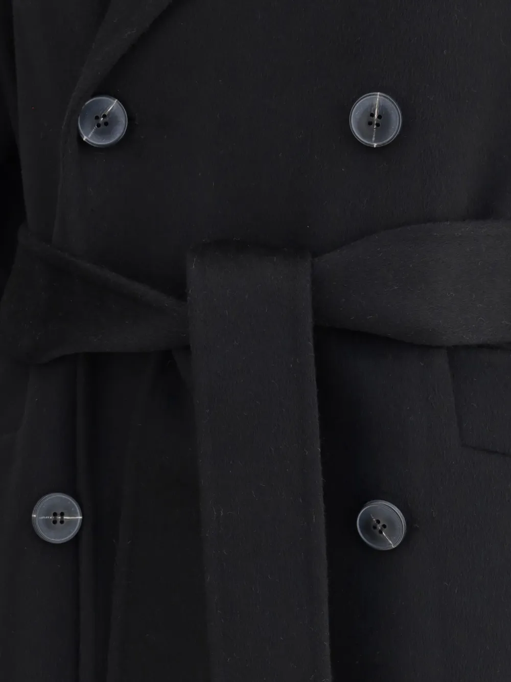 The Dynamis Studio Belted Double-breasted Coat In Black