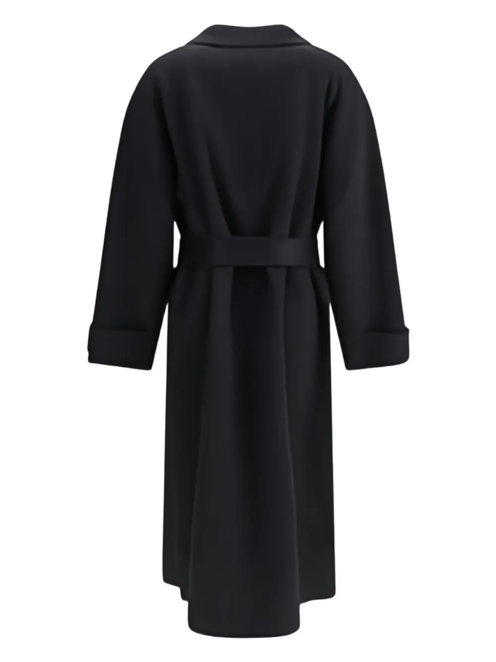 The Dynamis Studio Belted Double-breasted Coat In Black