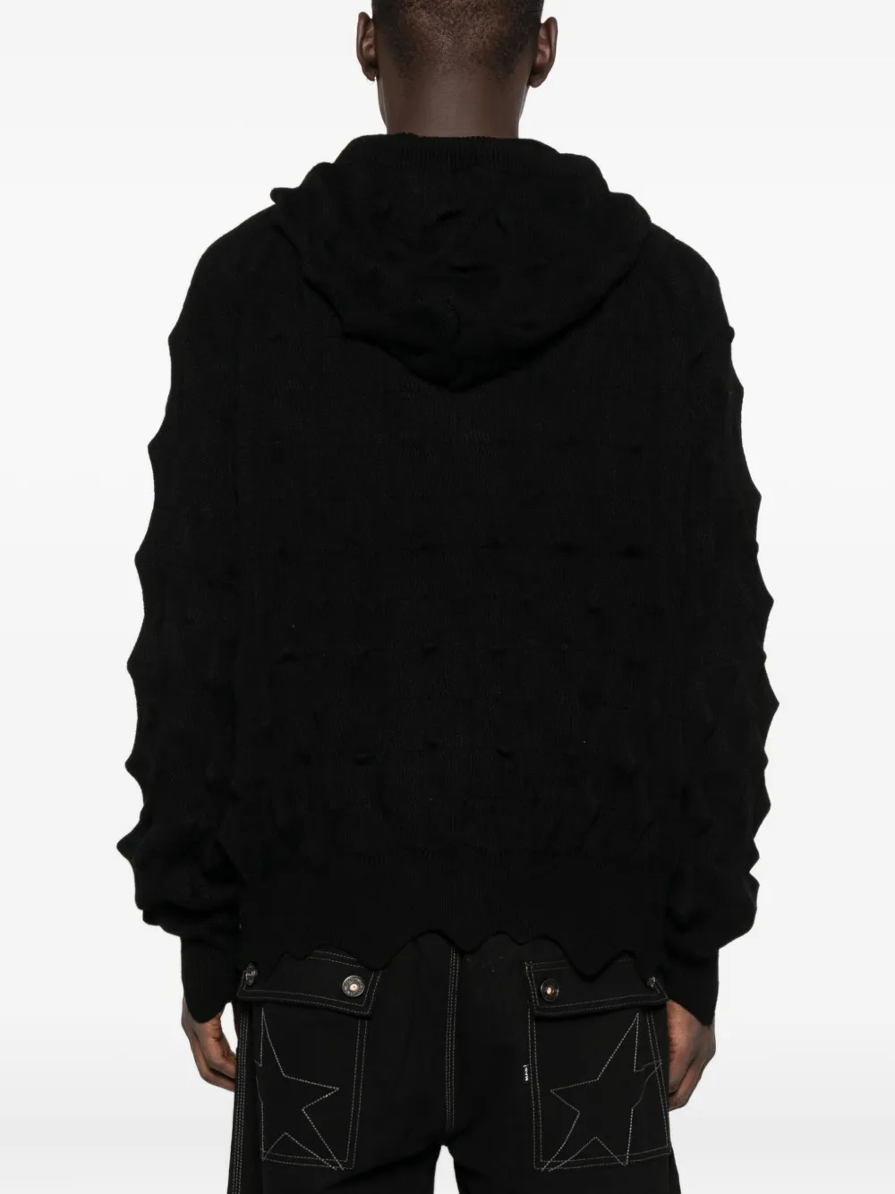 Madfrenzy Spiked Zip-up Hoodie In Black