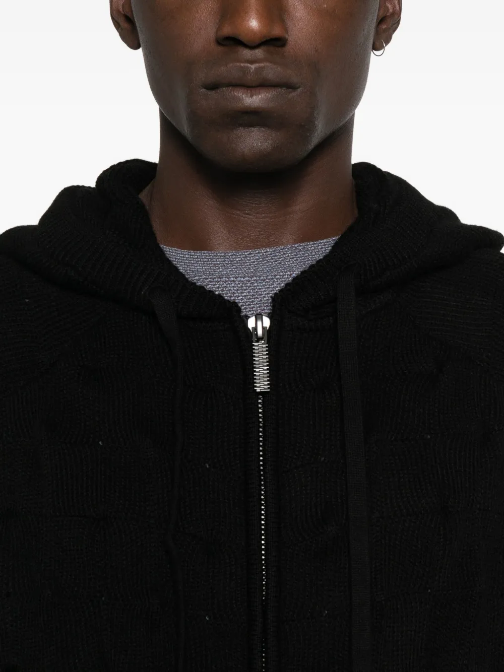Madfrenzy Spiked Zip-up Hoodie In Black