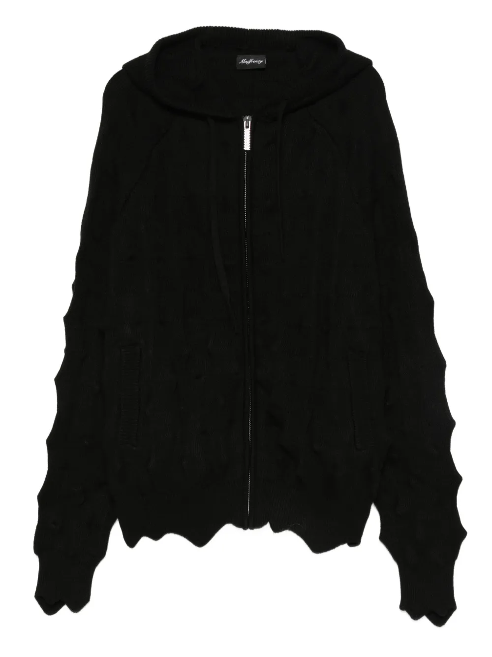 MADFRENZY Spiked zip-up hoodie | Black | Image 1