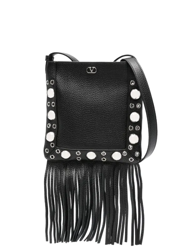 【正規品】VALENTINO ショルダーバッグ Valentino Garavani フリンジ ショルダーバッグ | ブラック | FARFETCH JP