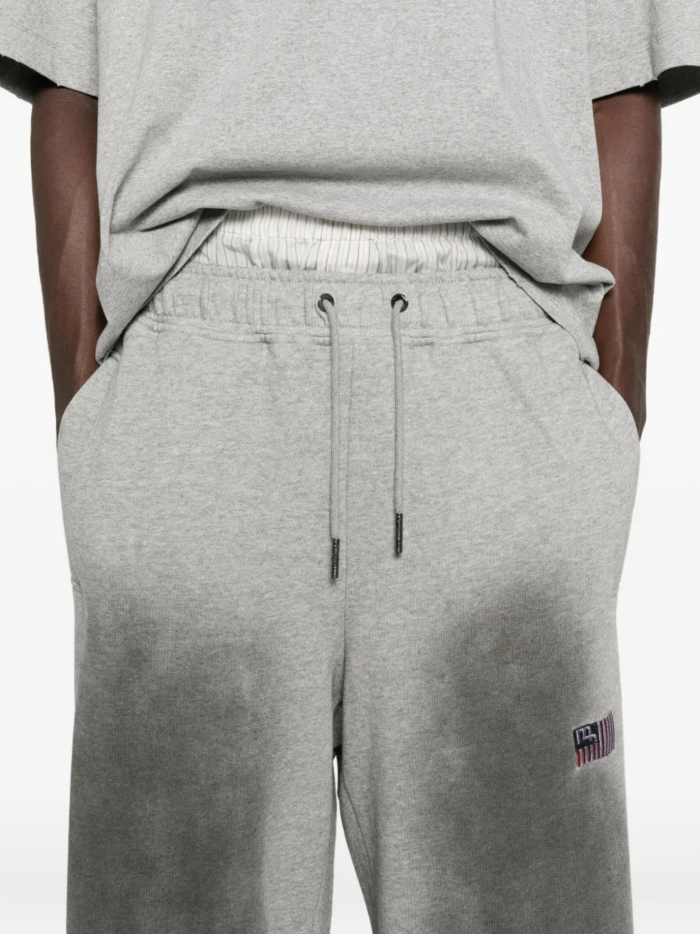 Madfrenzy Rodeo Drawstring Track Pants In Gray