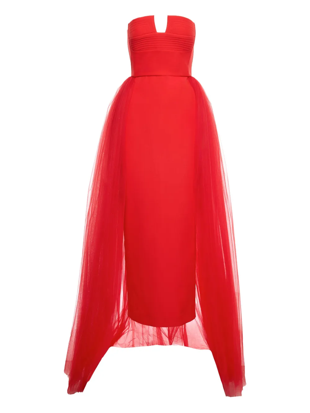 V:PM ATELIER strapless tulle overlay dress | Red | Image 1