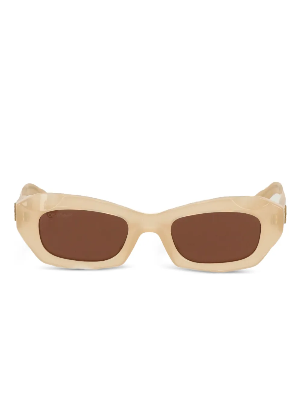 Off-White Eyewear Zonnebril met rond montuur Beige
