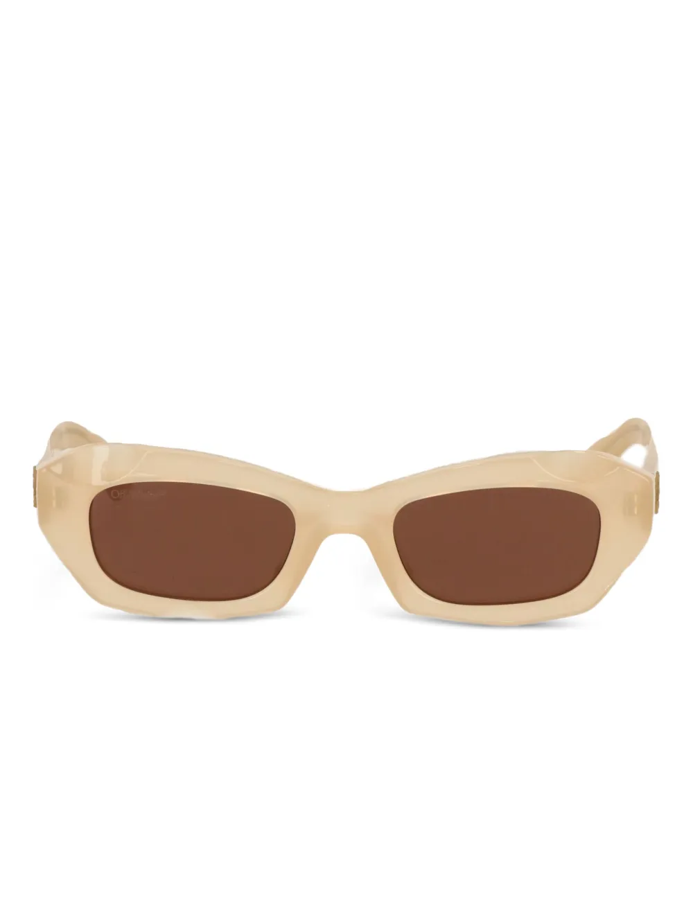 Off-White Eyewear Zonnebril met rond montuur Beige