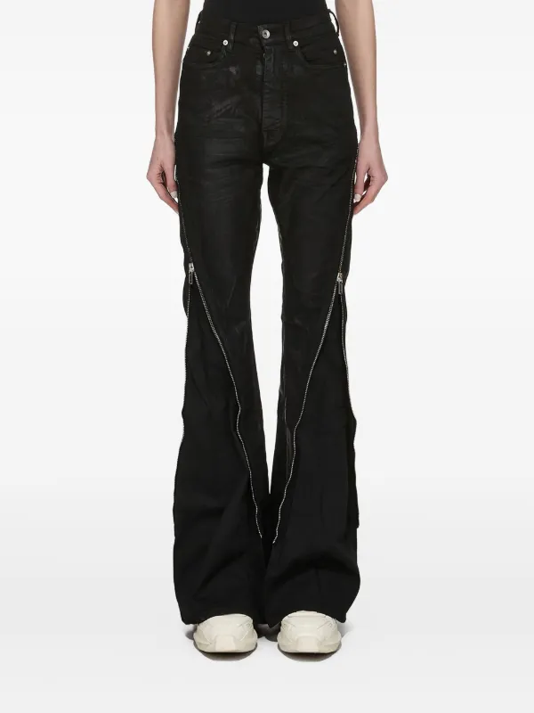 Rick Owens DRKSHDW Hollywood Boan Banana zip-detail Jeans | Black