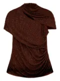 Self-Portrait embellished draped top - Brown