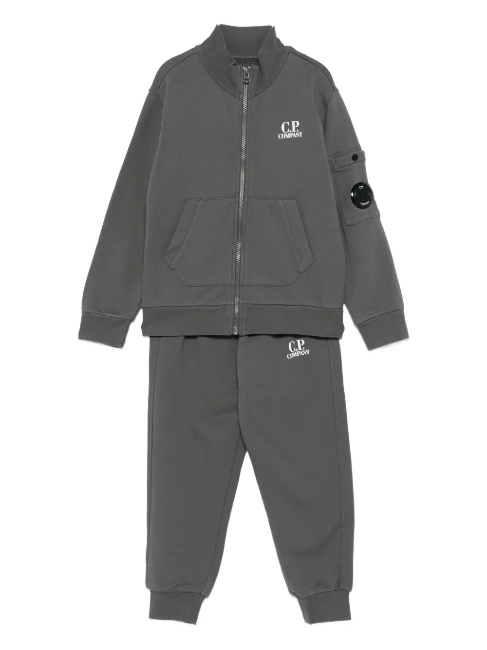 C.P. Company Kids logo-embroidery tracksuit set (set of two) - Grigio
