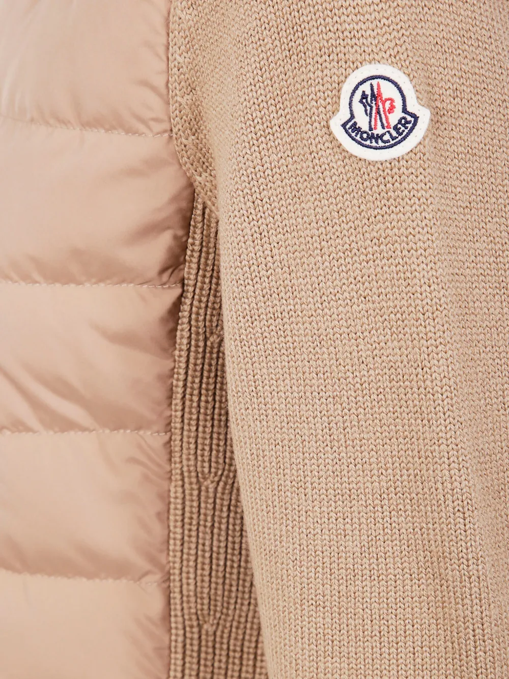Moncler Padded Wool Zip-up Cardigan Clothing In Neutral