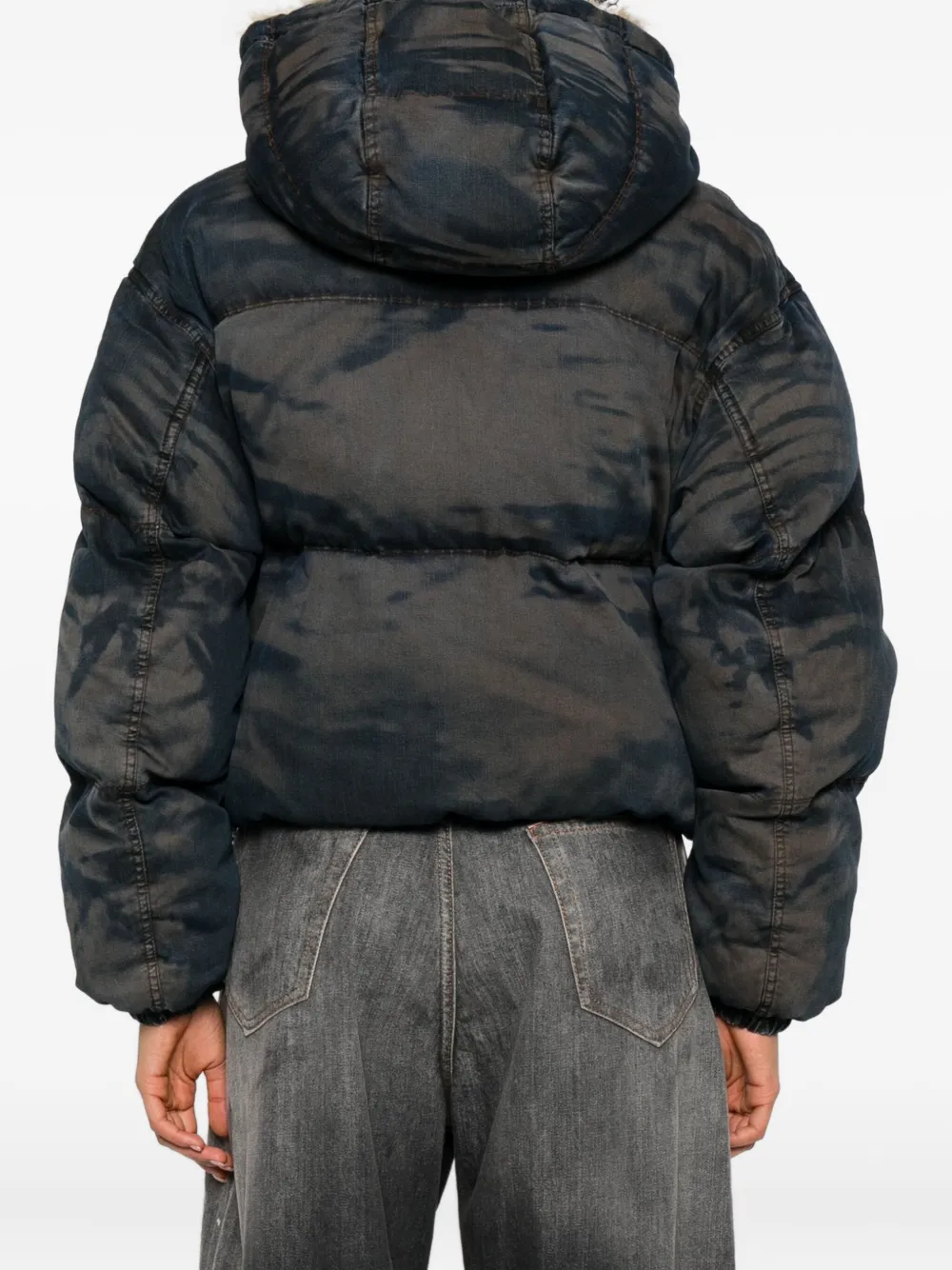 Diesel Camouflage-pattern Padded Jacket In Blue