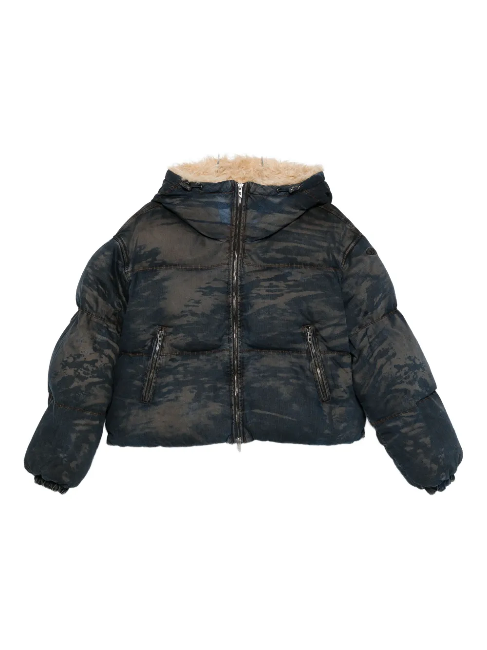 Diesel Camouflage-pattern Padded Jacket In Blue