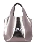 A.P.C. metallic logo tote bag - Silver