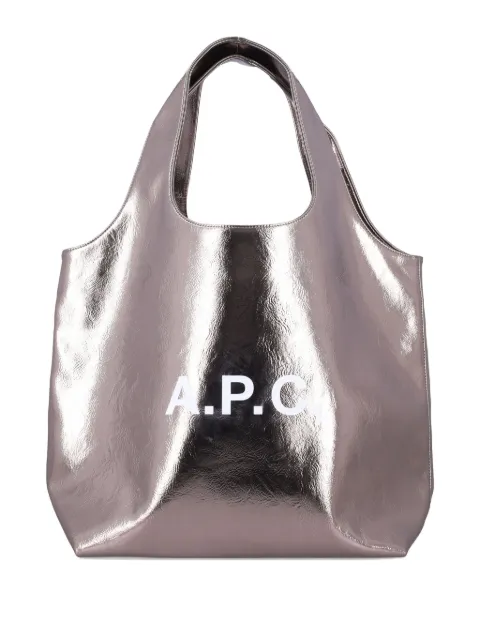 A.P.C. metallic logo tote bag