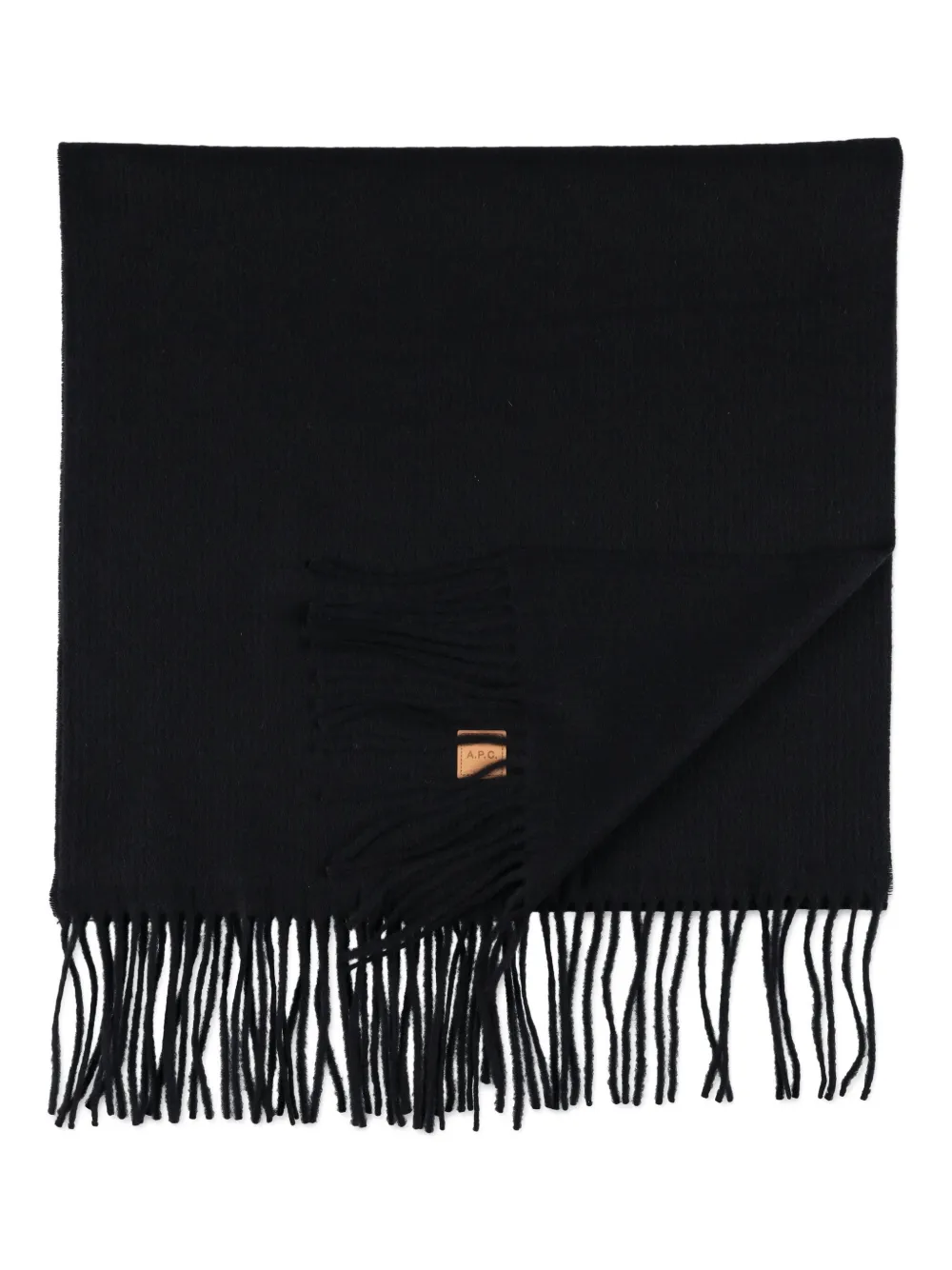 A.P.C. fringed wool scarf Zwart