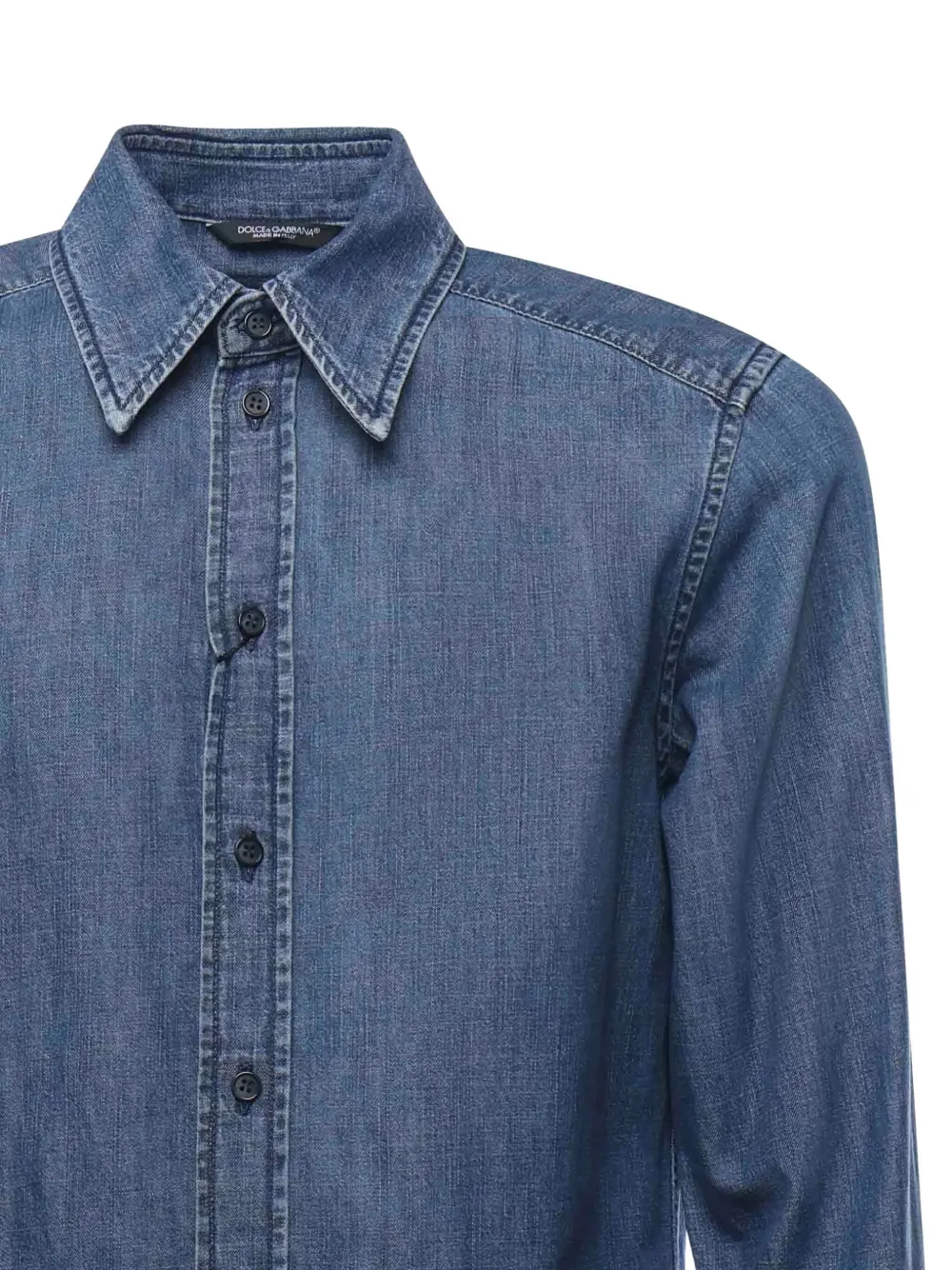 Dolce & Gabbana Denim katoenen overhemd met lange mouwen Blauw