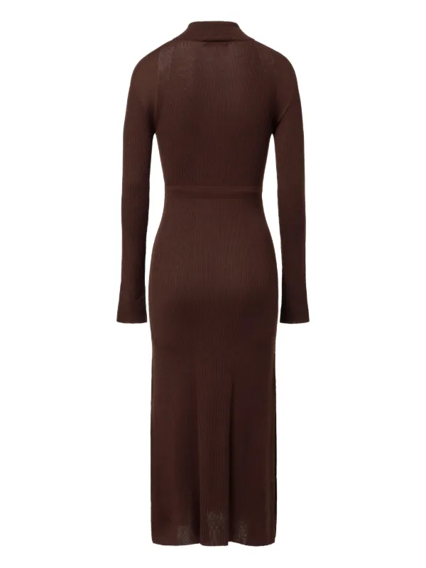 A.P.C. crew-neck Maxi Dress | Brown | FARFETCH KW