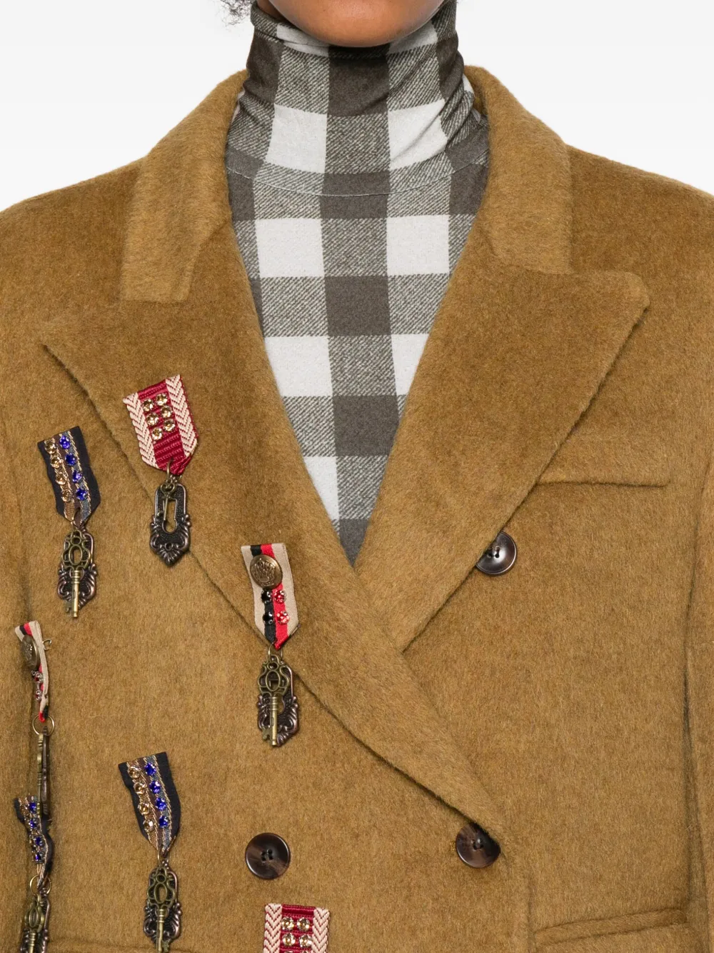 Front Street 8 Wool Double-breasted Jacket In Nude