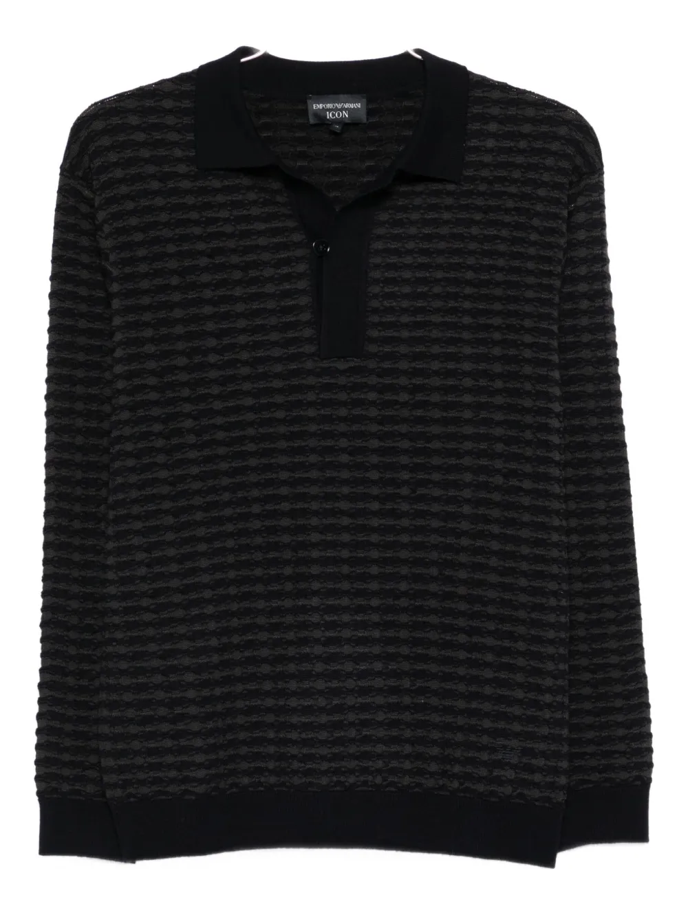 Emporio Armani textured polo shirt Blauw