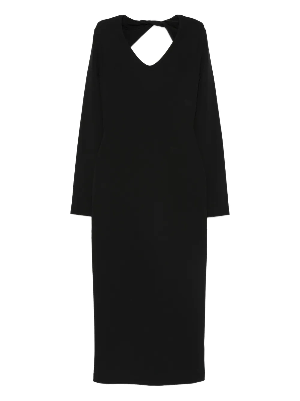 Emporio Armani knot-back long-sleeved day dress | Black | Image 1